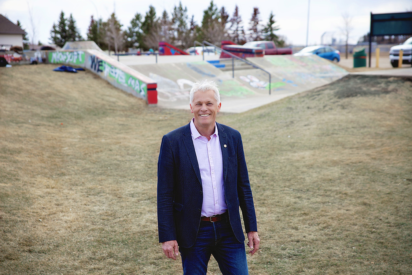 Man standing in skate park