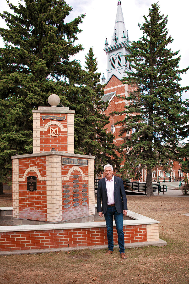 Simon in front of the Church